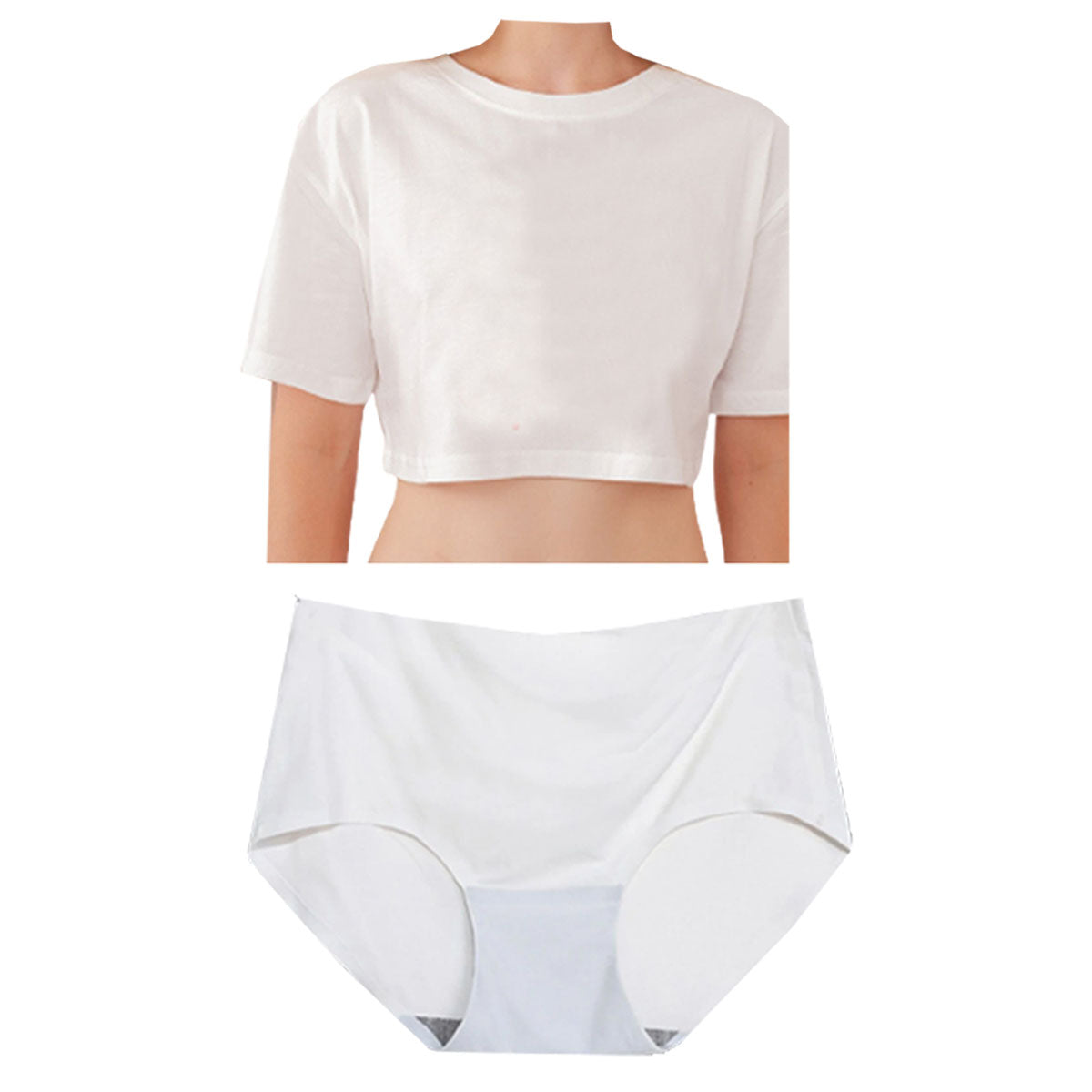 PTTS Personalised CROP TOP T-SHIRT + Briefs Panties Seamless Underwear –  designwithshopper